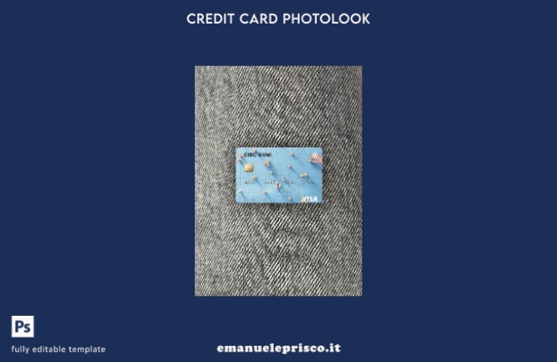 modello frontale photolook per carta Visa USA CIBC Bank in stile verificato